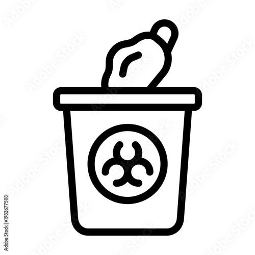mask disposal bin icon line