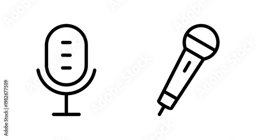 Microphone icon symbol for apps and websites. karaoke sign and symbol