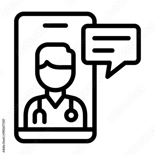 telemedicine icon line