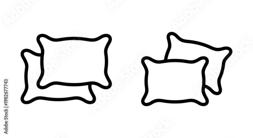Pillow icon symbol for apps and websites. Pillow sign and symbol. Comfortable fluffy pillow