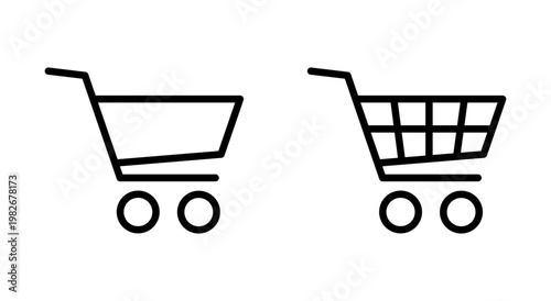 Shopping icon symbol for apps and websites. Shopping cart sign and symbol. Trolley icon