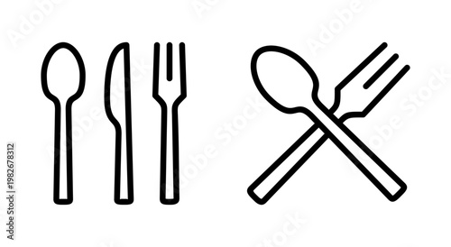 spoon and fork icon symbol for apps and websites. spoon, fork and knife icon vector. restaurant sign and symbol