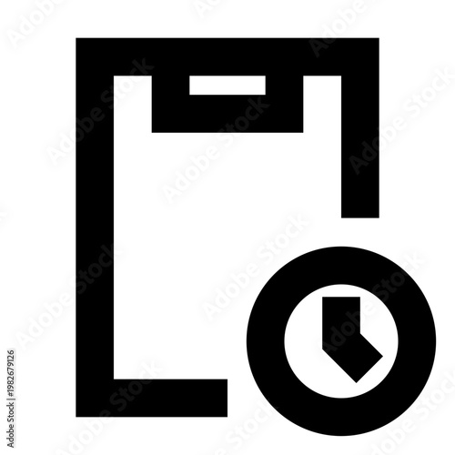 Clipboard history icon in sharp bold line style for task tracking and document versioning. Perfect for apps showing logs, saved clipboard states, updates, or revision history in UI design.