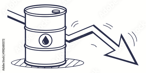 Petroleum drum graphic showing financial market crash with petroleum business industry investment statistic negative commodity illustration crudeoil businesschart financial recession