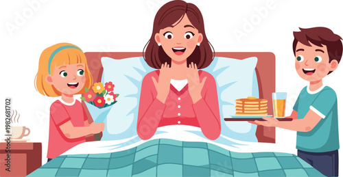 Mother Surprised by Kids Breakfast.