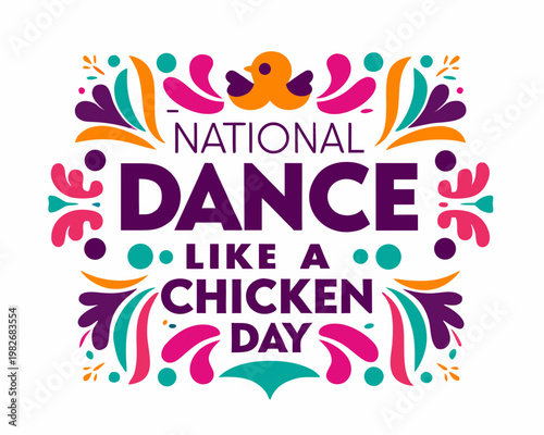 Funny Chicken Dance Vector Illustration for National Dance Like a Chicken Day Event Design