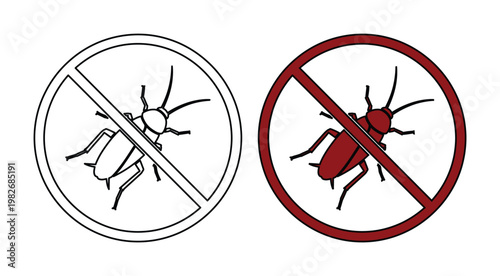 Foto No pests allowed, a clear and concise vector icon for pest control and insecticide warnings