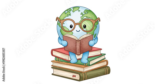 Educational mascot representing the world of global learning