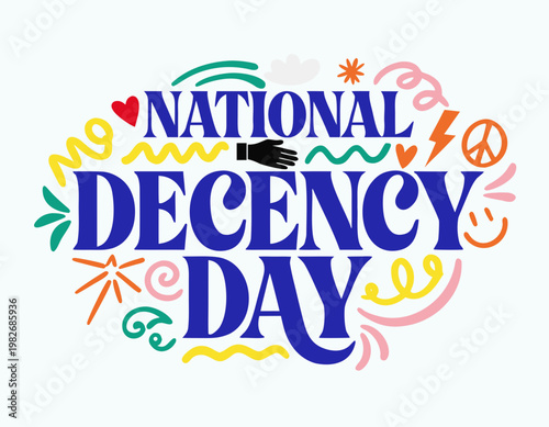 National Decency Day Vector Illustration, Polite Behavior and Respectful Society Concept
