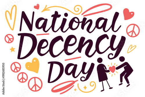 National Decency Day Cartoon Vector Art, Positive Behavior and Courtesy Theme