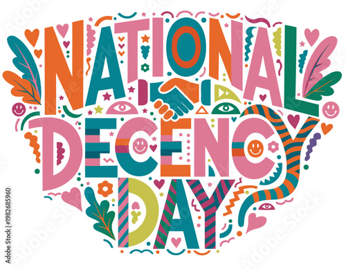 National Decency Day Cartoon Vector Art, Positive Behavior and Courtesy Theme