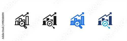 Impact Analysis icon multiple style collection. Vector illustration.