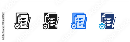 Readiness Assessment icon multiple style collection. Vector illustration.