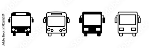 Bus icon set. bus vector icon