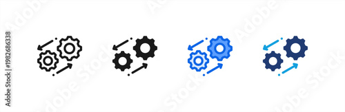 Transition Moving icon multiple style collection. Vector illustration.