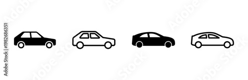 Car icon set. car vector icon. small sedan