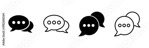 Chat icon set. speech bubble icon. comment icon vector. message. contact us