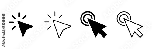 Click icon set. pointer arrow icon. cursor icon vector