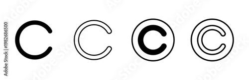 Copyright icon set. copyright symbols