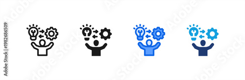Initiative Person icon multiple style collection. Vector illustration.