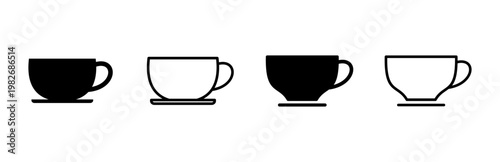Coffee cup icon set. cup a coffee icon vector.