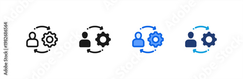 Approach Strategy icon multiple style collection. Vector illustration.