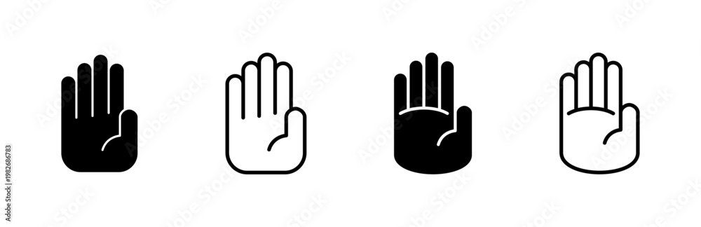 Fototapeta premium Hand icon set. hand vector icon, palm,click
