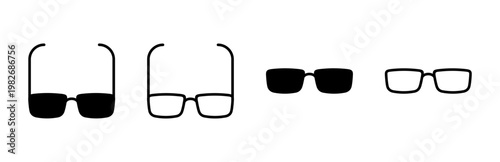 Glasses icon set. Glasses vector icon