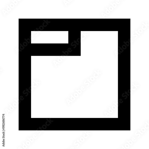 Section frame icon in sharp bold line style for layout grouping and UI panels. Perfect for interface design, content segmentation, structured page blocks, and digital design arrangement.