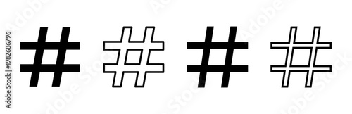 Hashtag icon set. hashtag symbol