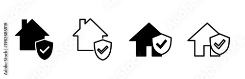 House insurance icon set. house protection icon.