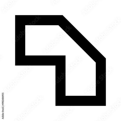 Foto Bevel corner icon in sharp bold line style for UI and vector design