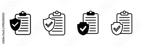 Insurance icon set. insurance symbol vector