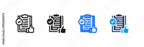 Follow Up Review icon multiple style collection. Vector illustration.