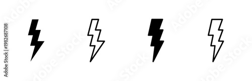 Lightning icon set. electric icon vector. power icon. energy sign