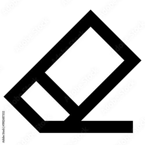 Eraser delete icon for editing and correction tasks. Perfect for design software, UI UX interfaces, drawing apps, stationery concepts, education tools, web projects, and print layouts.
