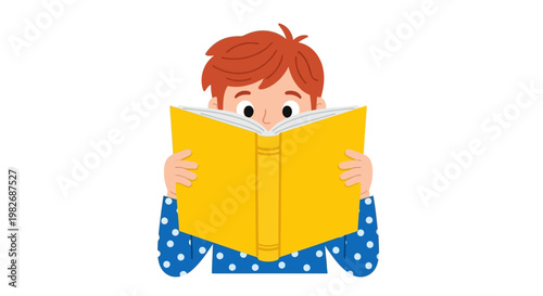Peeking Over the Pages Flat Vector Illustration Celebrating World Book Day Fun