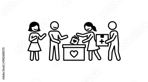 People Donating to Charity Giving Help and Support