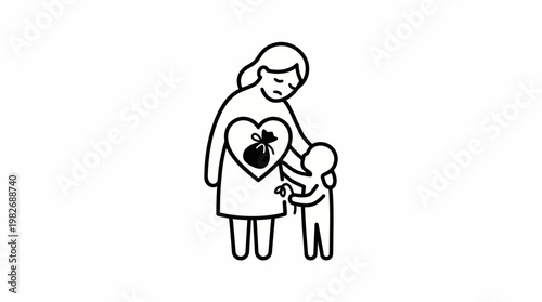 Mother Comforting Child After Financial Troubles