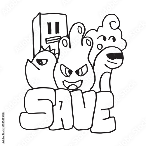 Handdrawn Doodle Monster