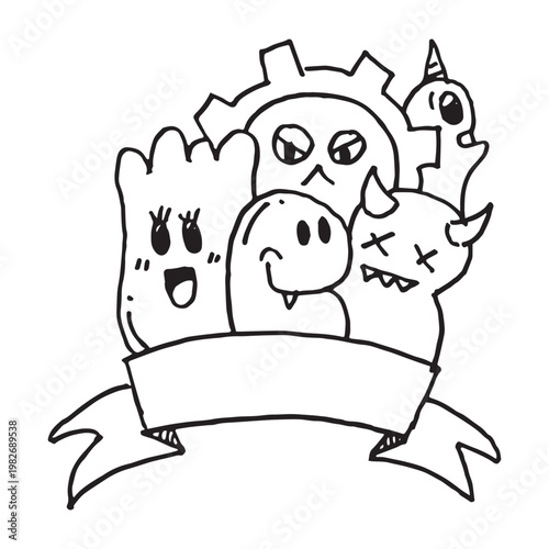 Handdrawn Doodle Monster