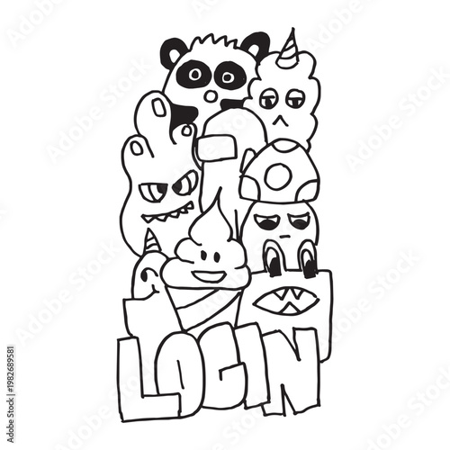 Handdrawn Doodle Monster