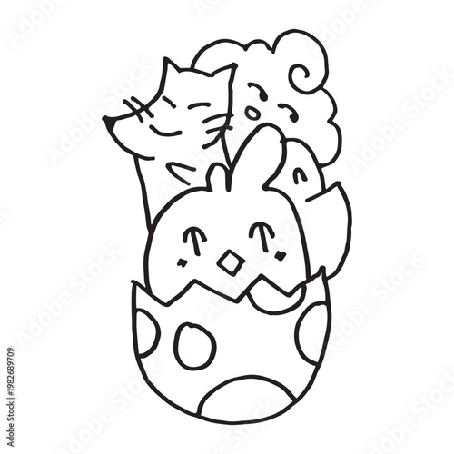 Handdrawn Doodle Monster