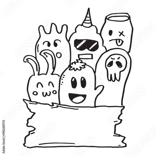 Handdrawn Doodle Monster