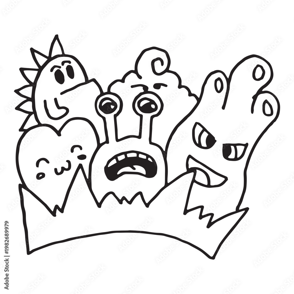 Obraz premium Handdrawn Doodle Monster