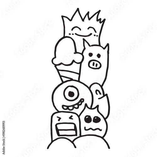 Handdrawn Doodle Monster