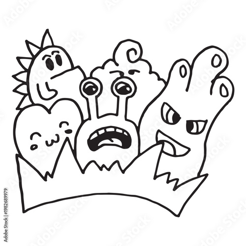 Handdrawn Doodle Monster