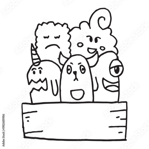 Handdrawn Doodle Monster