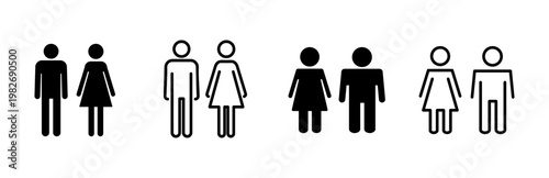 Man and woman icon set. male and female symbol