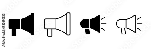 Megaphone icon set. Loudspeaker icon vector.